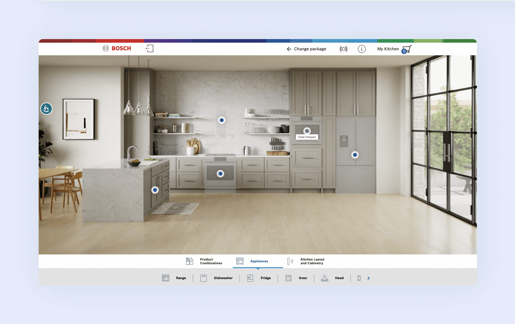 Virtual fittings in a kitchen